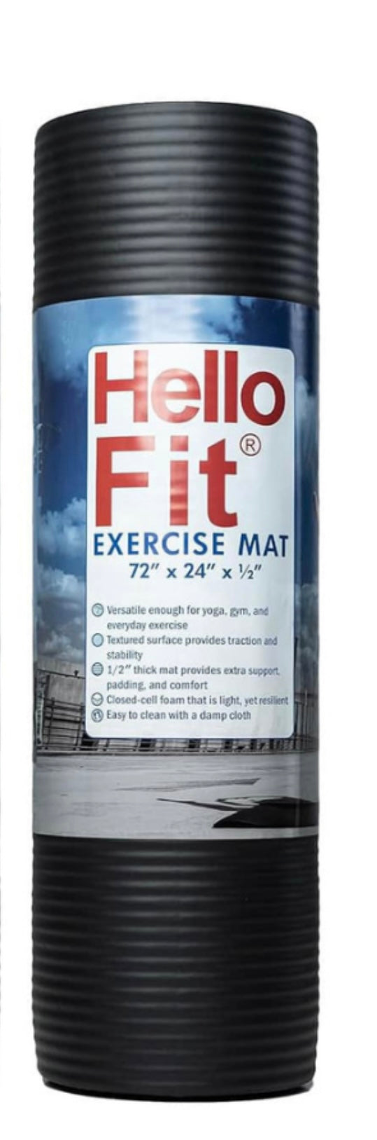 Hello Fit 1/2 in Thick Exercise Mat - 2 Pack w/ Carrying Strap