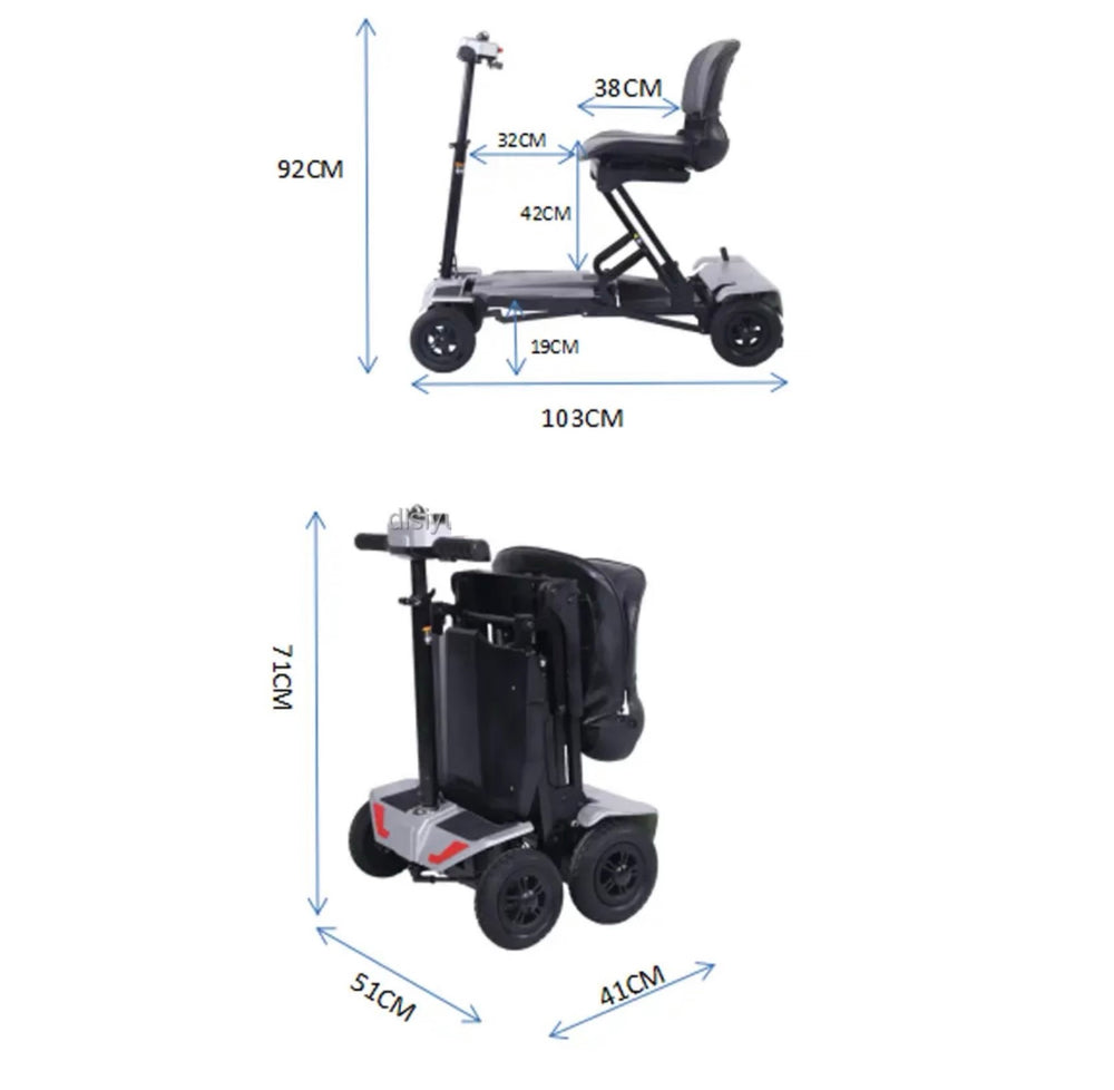 Stealth M2 Electric Mobility Scooter w/Remote Open/Close