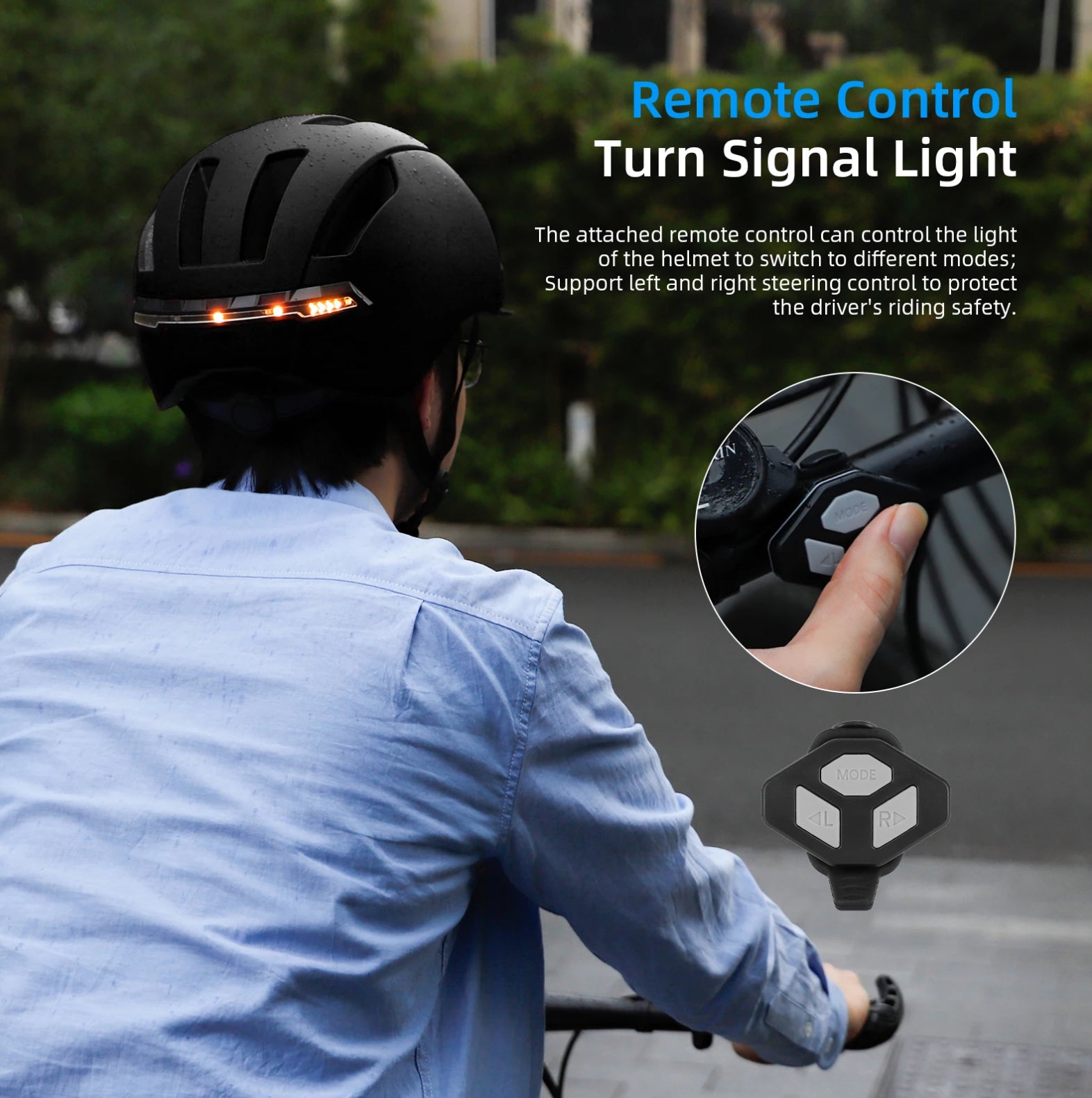 Stealth - Black Smart Helmet with Wireless Handlebar Remote Control