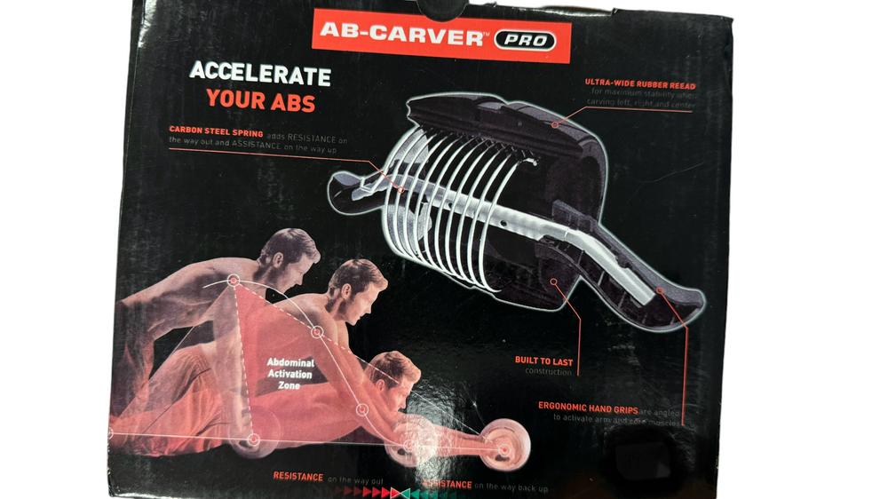 Ab Spring Machine AB Wheel Roller w/Resistance Spring, Auto Rebound Exercise Wide Wheels ...