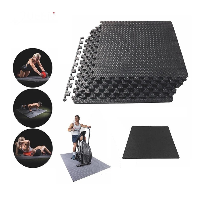 ExCore Fitness™ Gym Floor Mat  12”x 12” Tiles