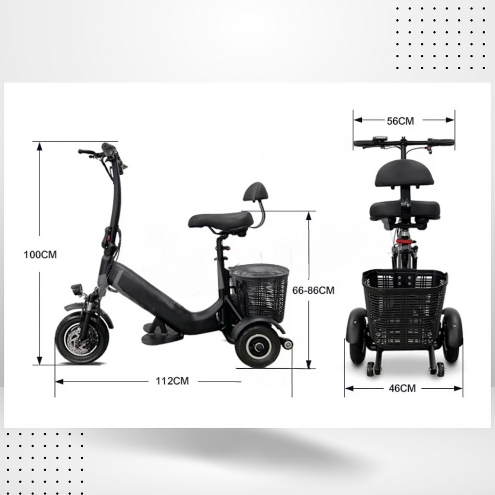 Stealth 3GO-1  Electric Tricycle 10”/12" Rear/Front Wheels
