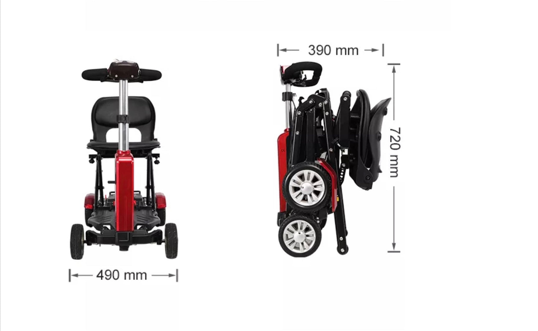 JBH Remote Control Folding Mobility Scooter